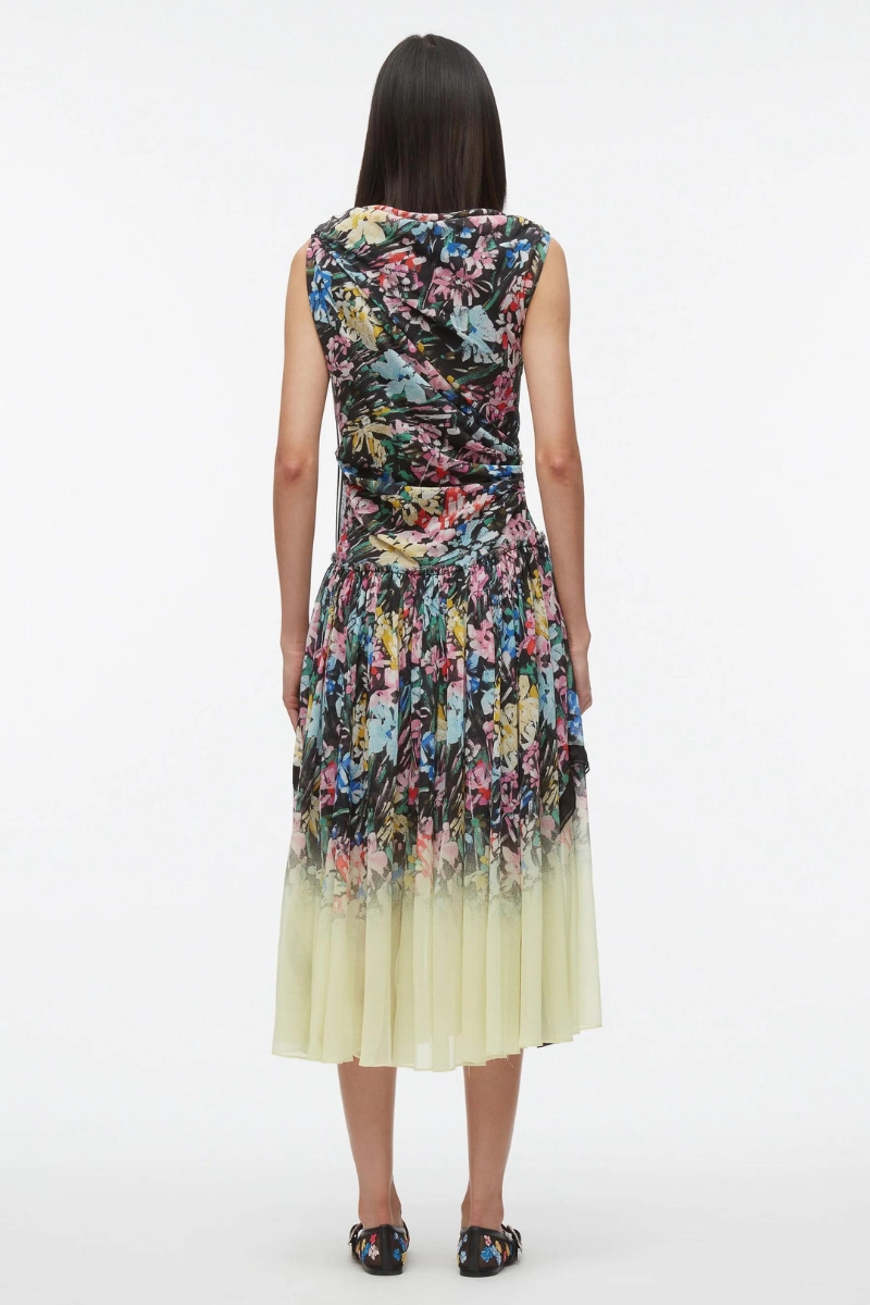 Year Round Vibrant Edge Flowerworks D??grad?? Draped Dress