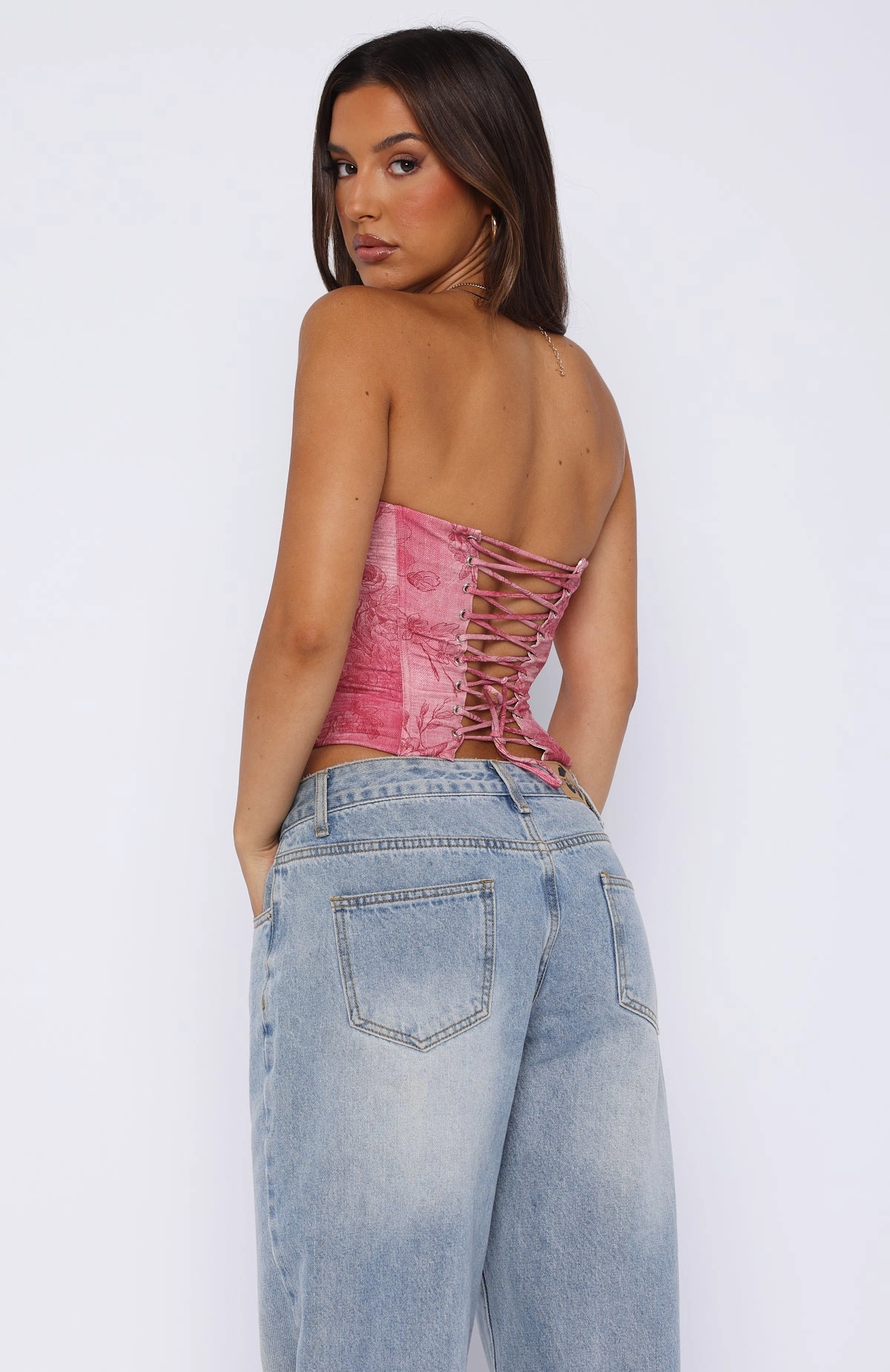 Water Repellent Let It Go Strapless Bustier Fuchsia Orchid natural fiber