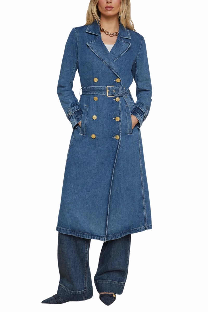 Aramid Fiber Blend Bradley Denim Trench