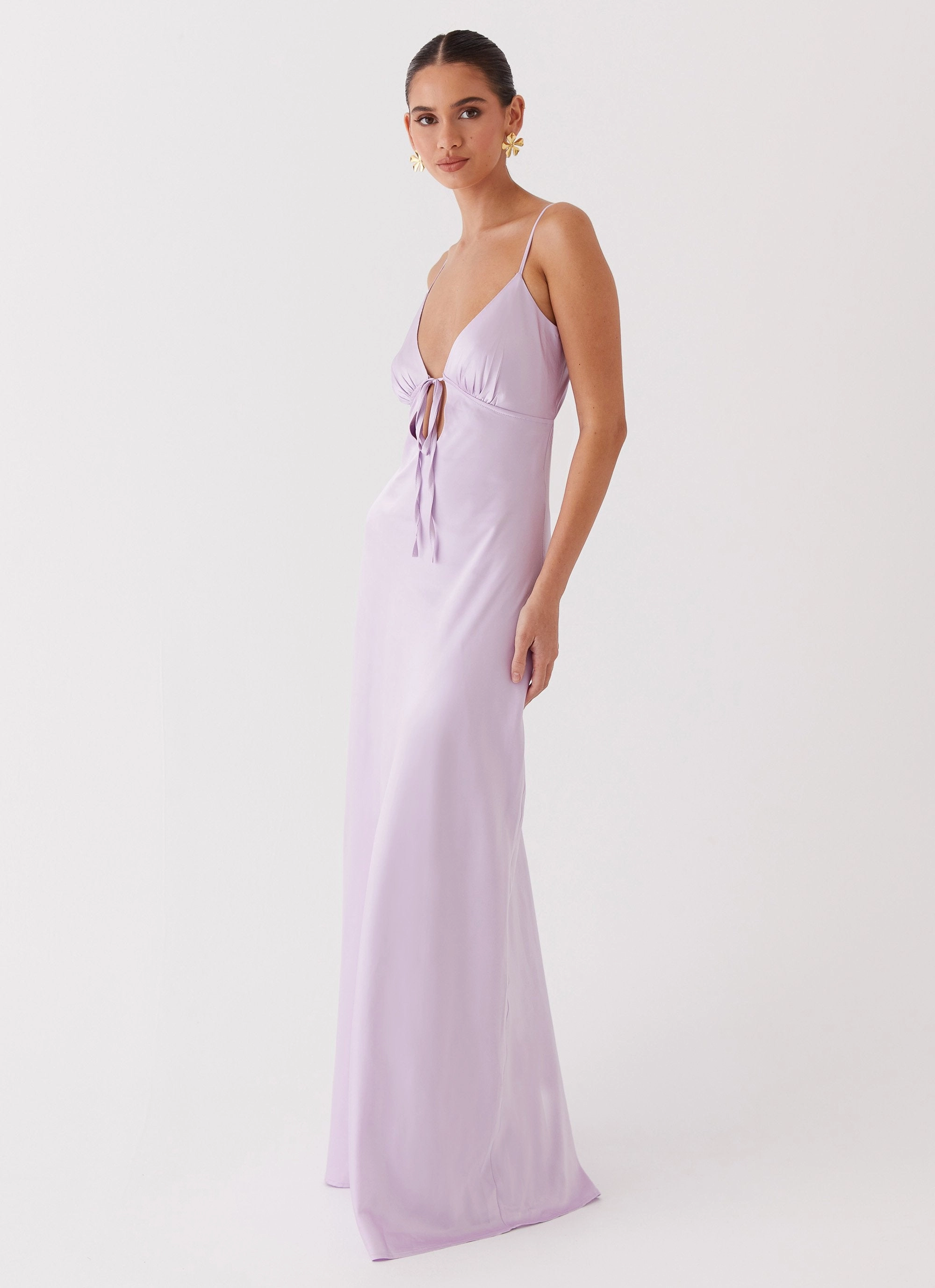 Flora Satin Maxi Dress - Lilac All-season garment