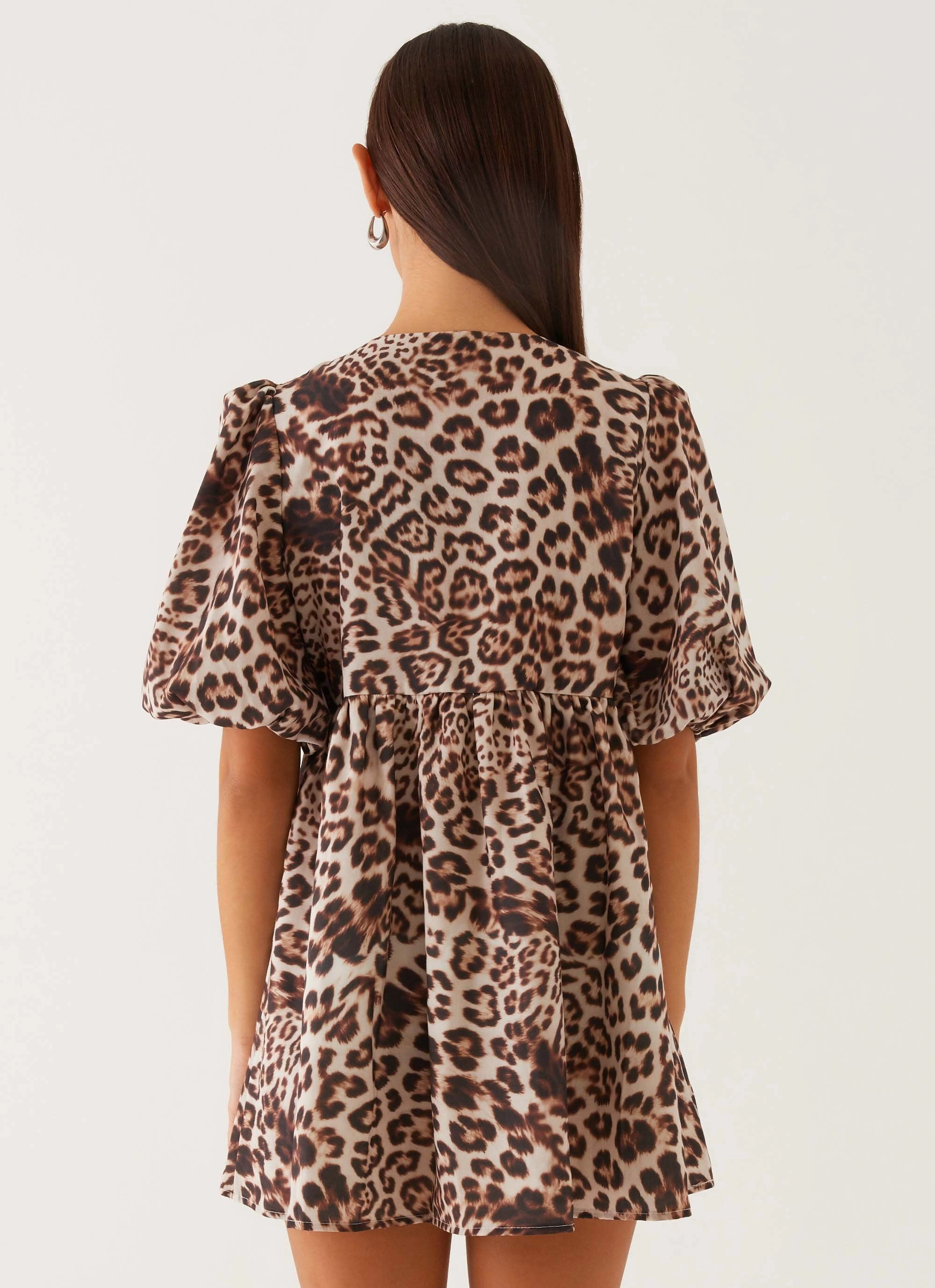 Elegant formal piece Western Wind Tie Mini Dress - Leopard