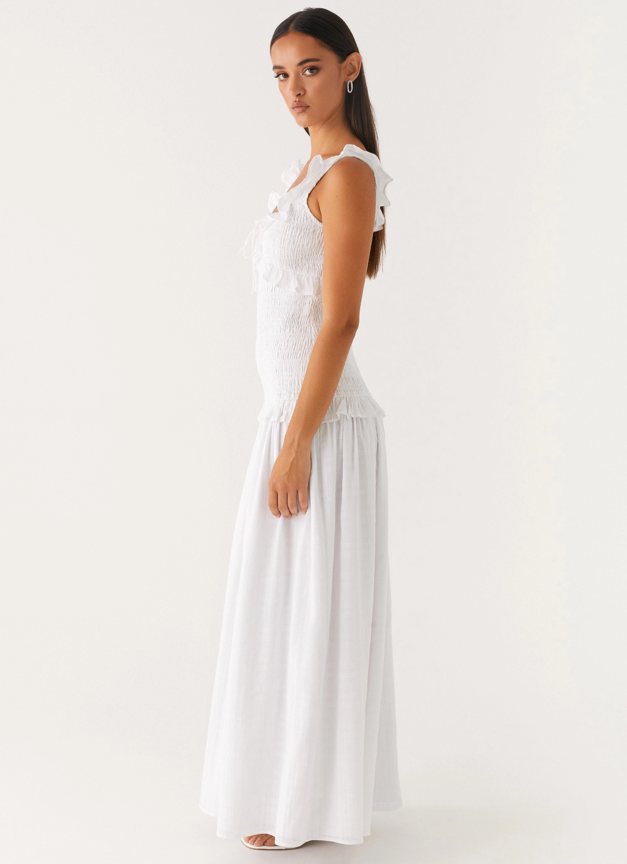 Summer Staple Timeless Layer Westlyn Shirred Maxi Dress - White