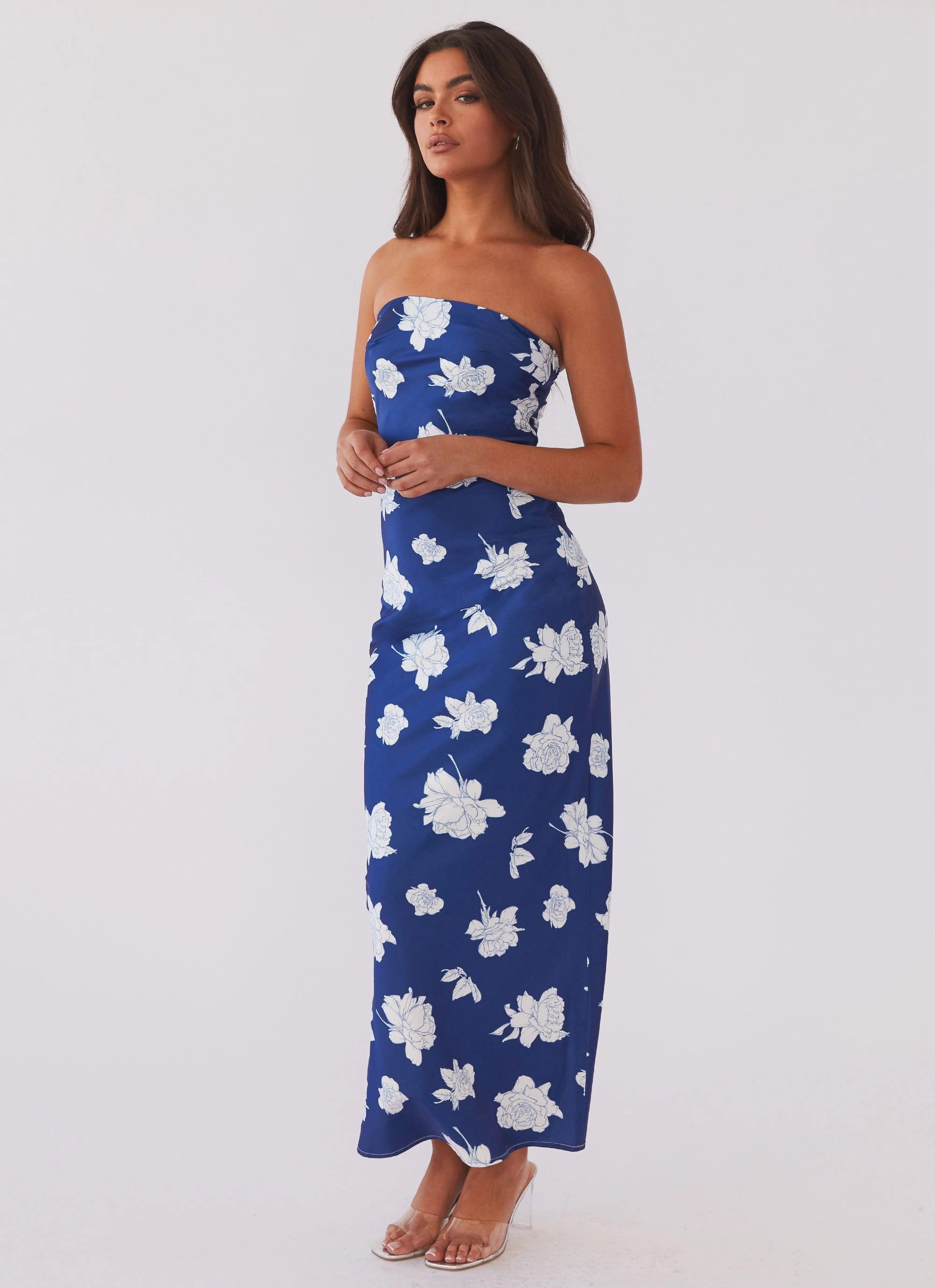 Dressy Yet Comfortable Lounge Outfit What I Want Maxi Dress - Navy Flora