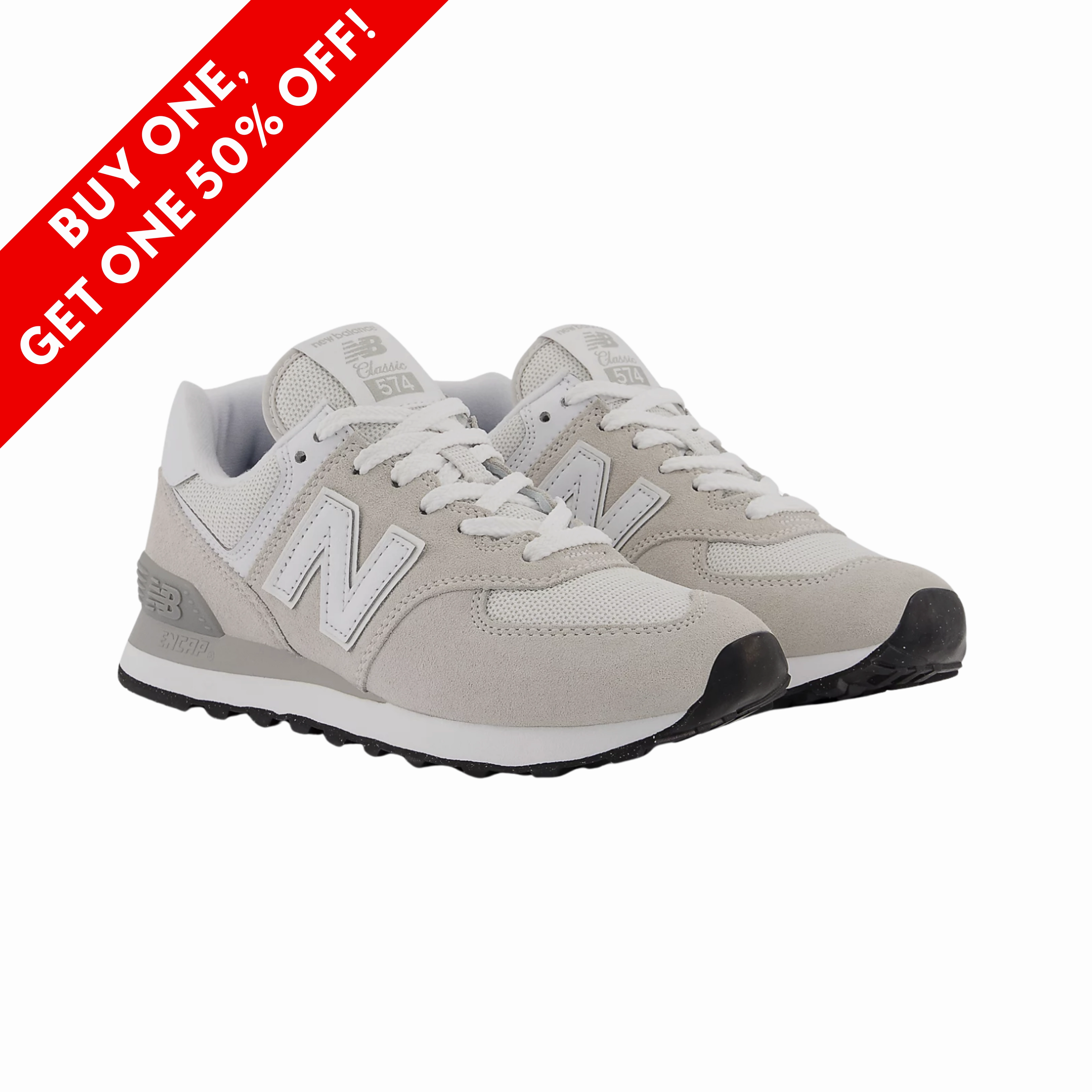Trendy Women's 574 Core - Nimbus Cloud with White (B Width)