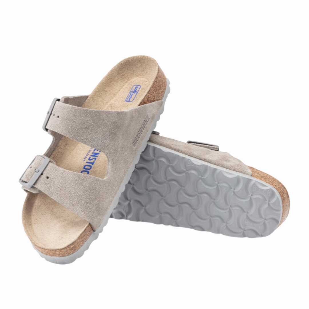 Women's Arizona Soft Footbed (Suede Leather) - Stone Coin (Narrow) Comfy lining Seamless Heel Cushioning