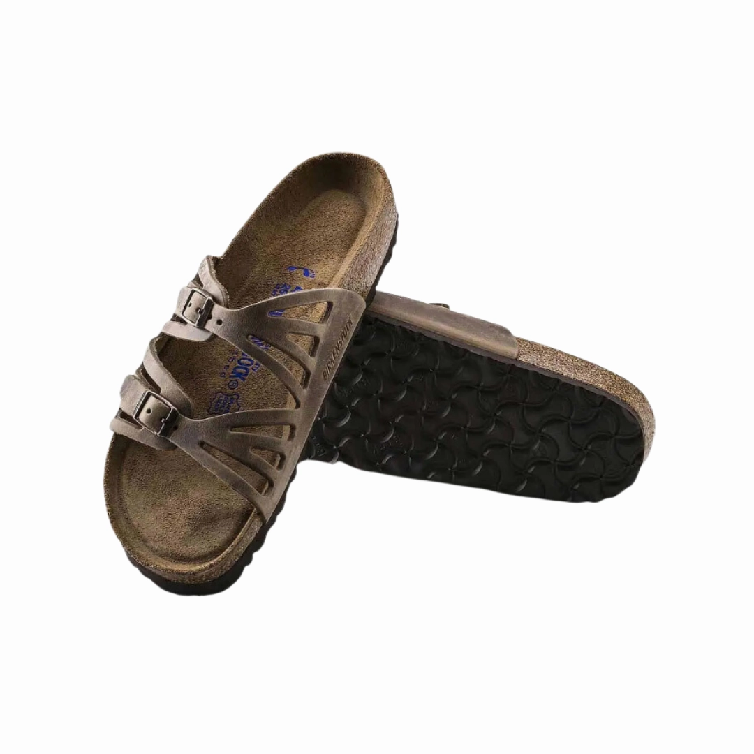 Sleek Summer Footwear Sturdy Toe Barrier Women's Granada Soft Footbed (Oiled Leather) - Tobacco Brown