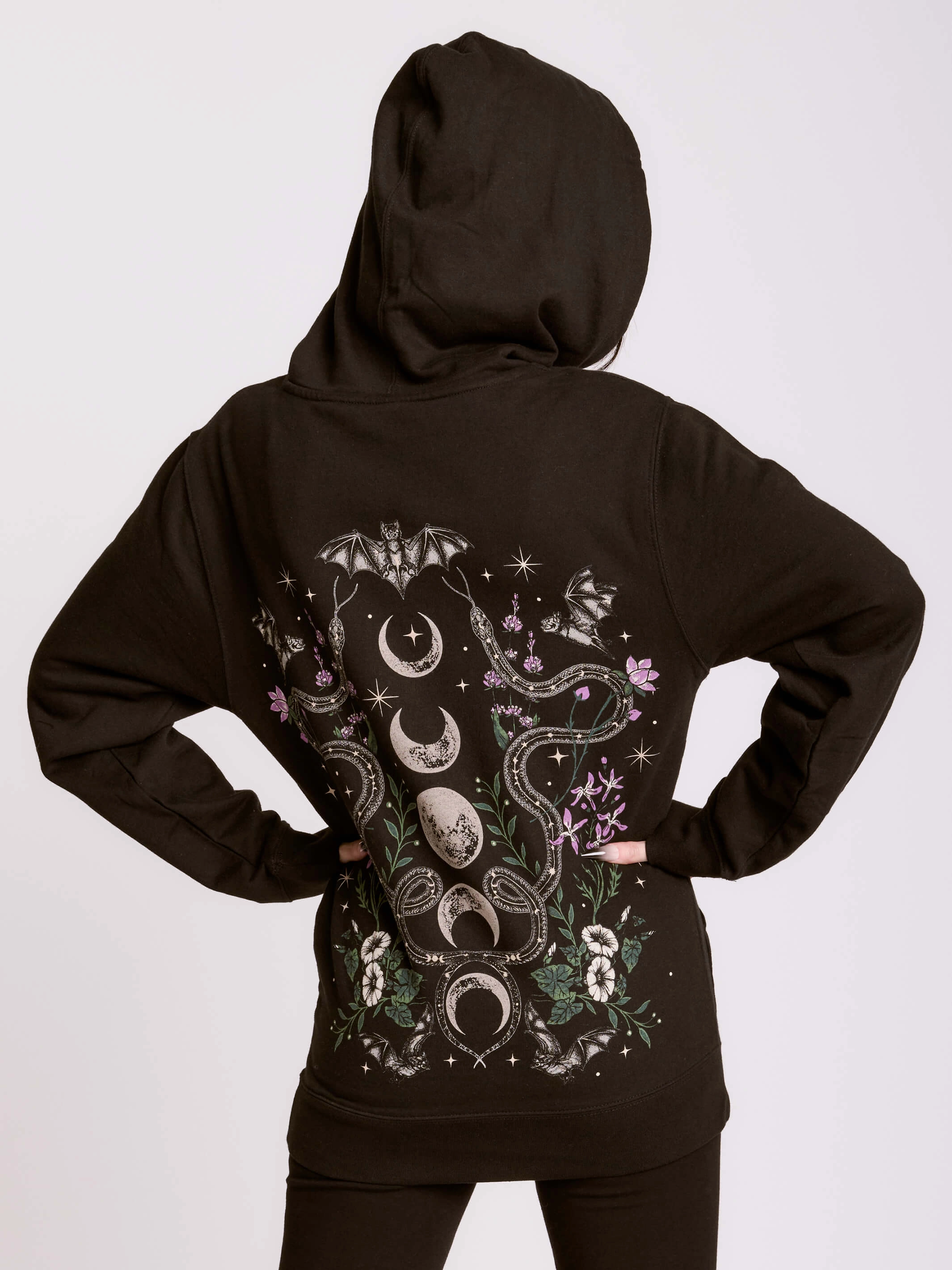 Inelastic Stretch Enhanced Collar Moon Garden Hoodie