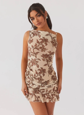 Pass The Prosecco Mini Dress - Hazel Bloom Water-resistant