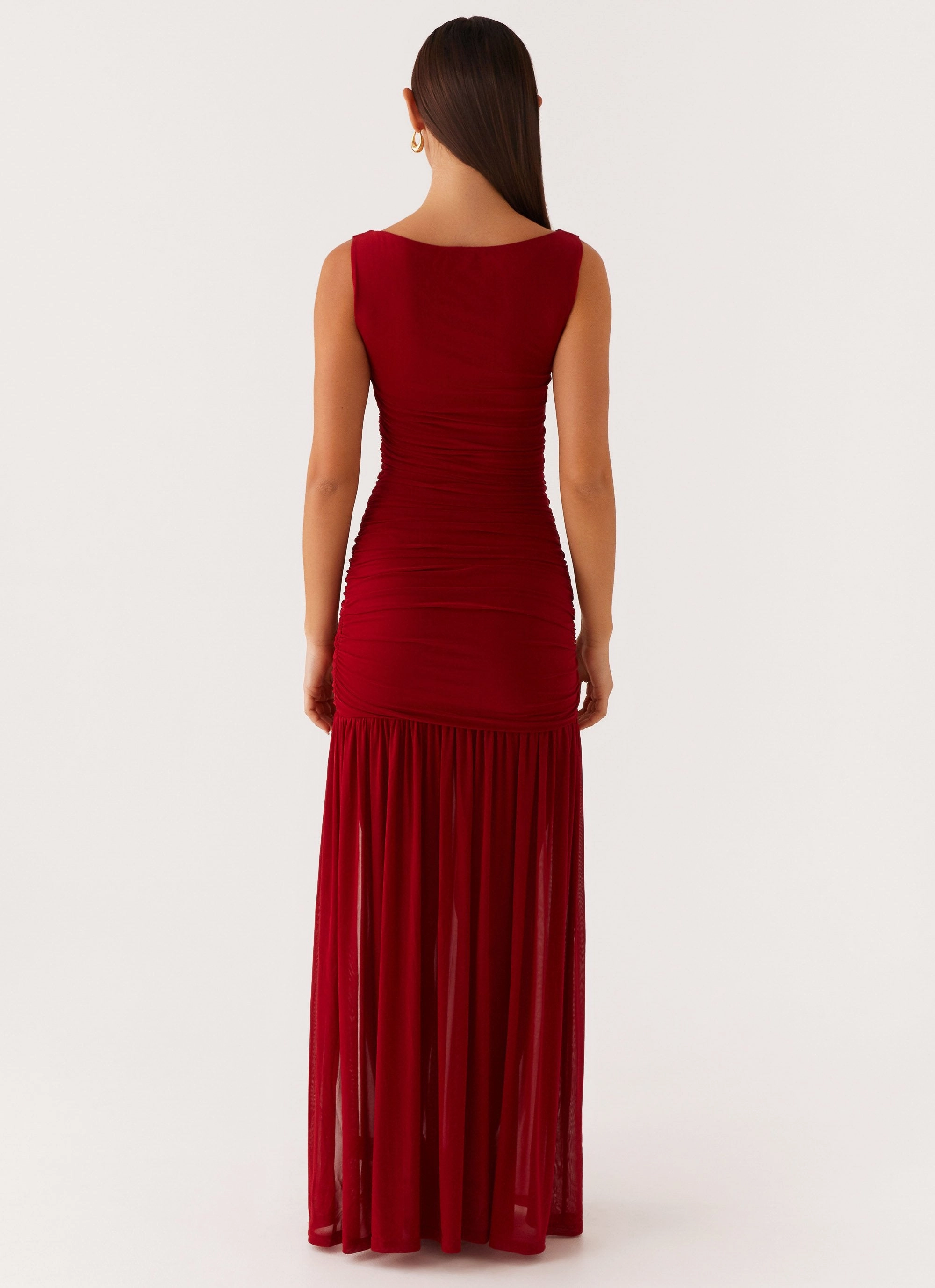 Manon Maxi Dress - Red Midi-Length Everyday-Comfort