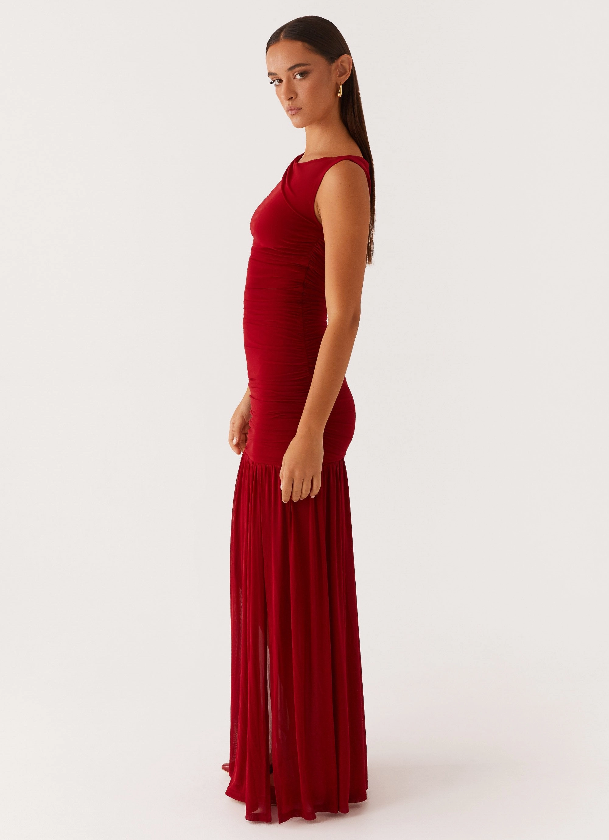 Manon Maxi Dress - Red Sleek Fit