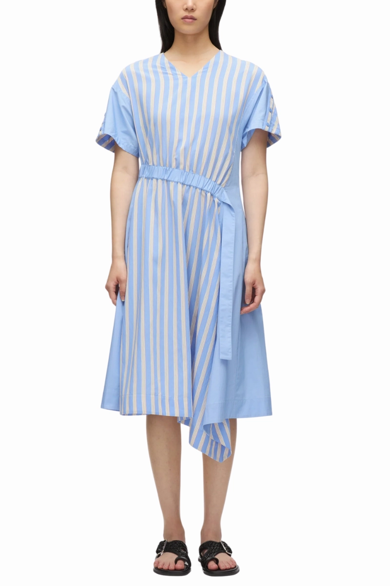 Front Ruffle Dreamy Texture V-Neck Dress