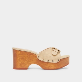 Sleek Glamour YALAH HEELS LT NATURAL RAFFIA