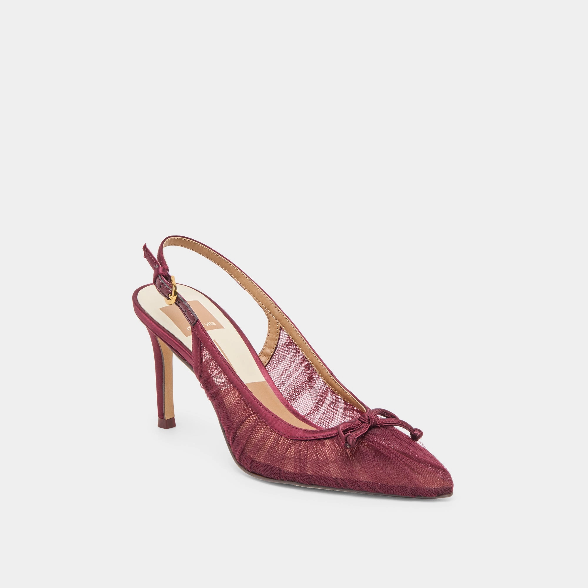 Comfortable Fashion YELA HEELS CRANBERRY TULLE