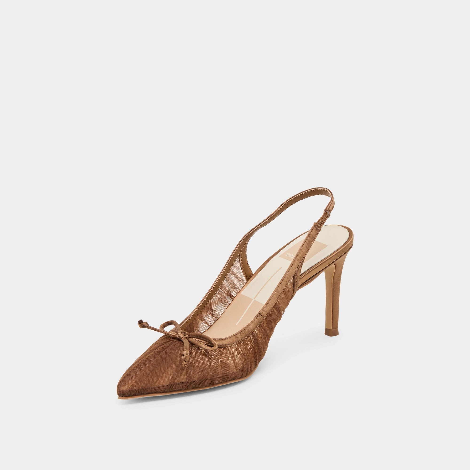 YELA HEELS MID BROWN TULLE Pointed Toe Heels