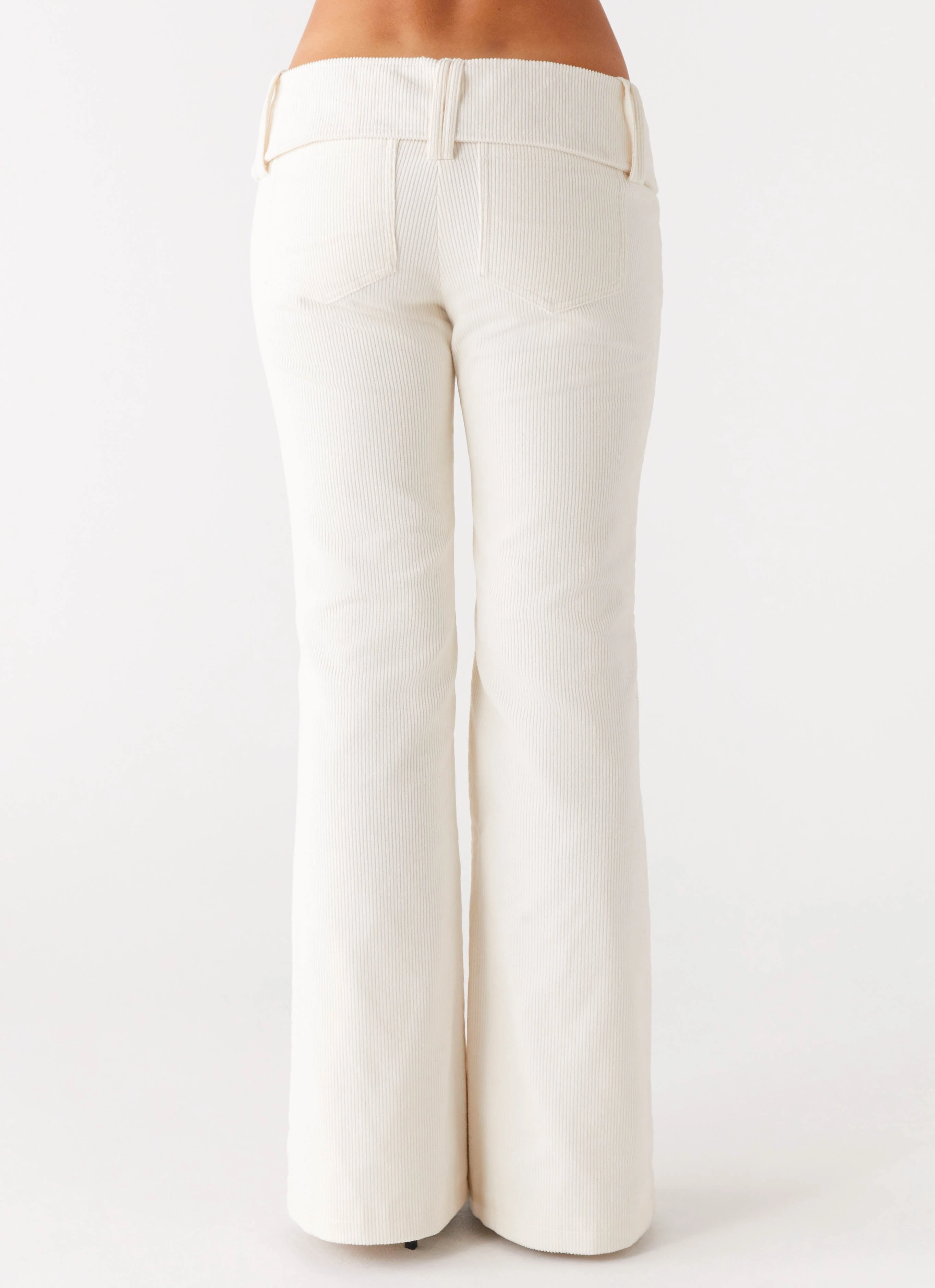 Zadie Low Rise Cord Jeans - Pearl Creative Look Elegant Road Trip Comfy Tailoring