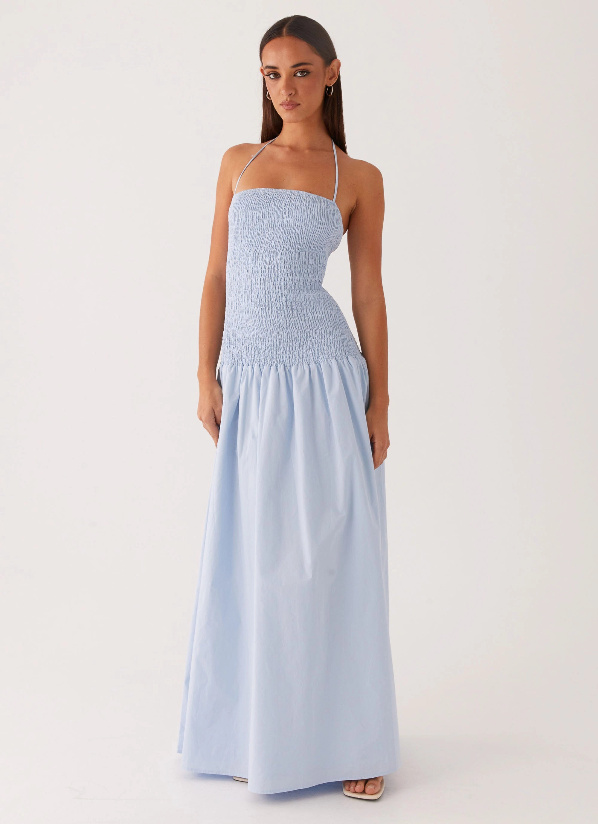 Versatile Wear Clean Fit Zahra Maxi Dress - Blue