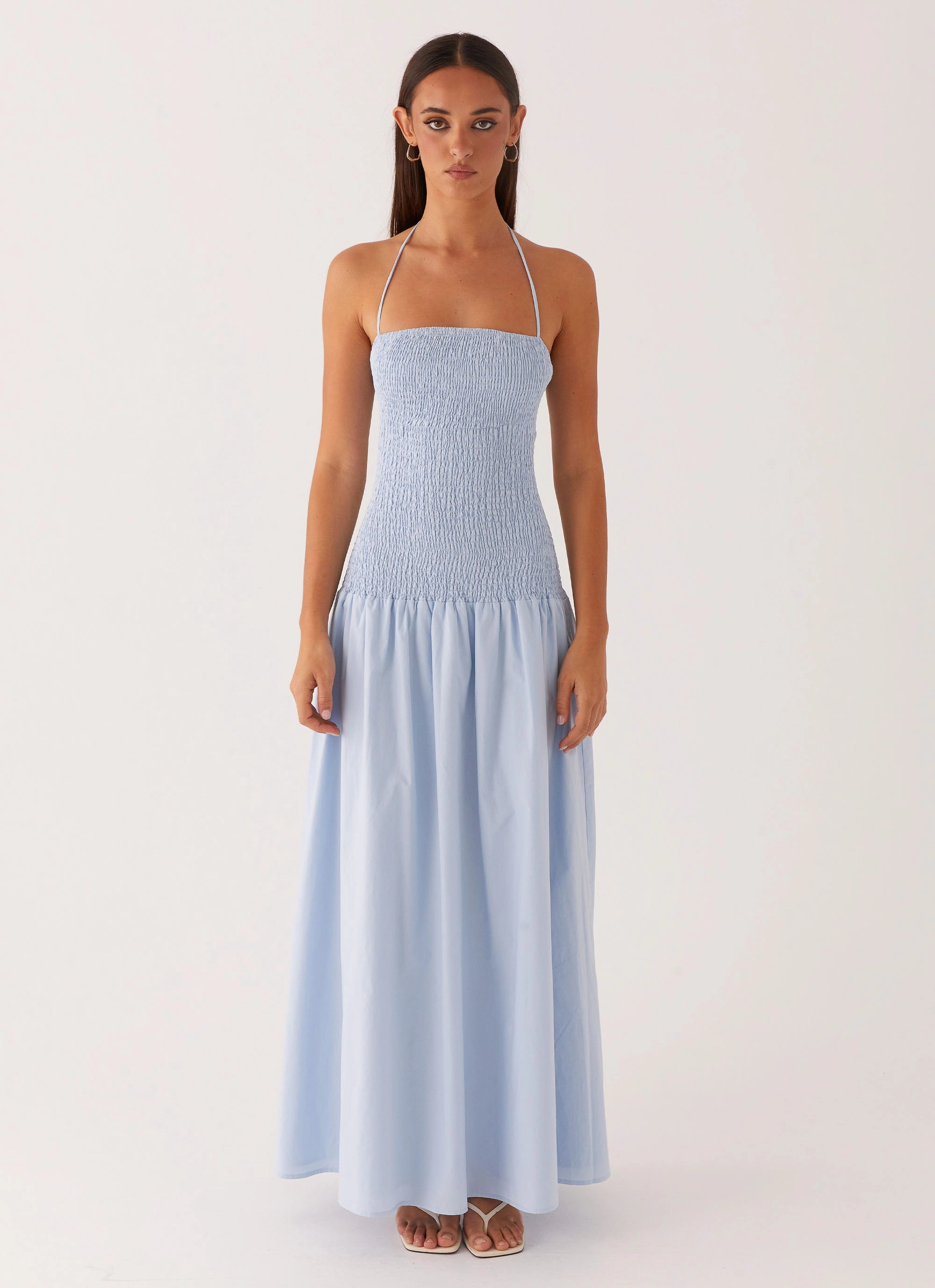 Zahra Maxi Dress - Blue Perfect for Travel Work Appropriate