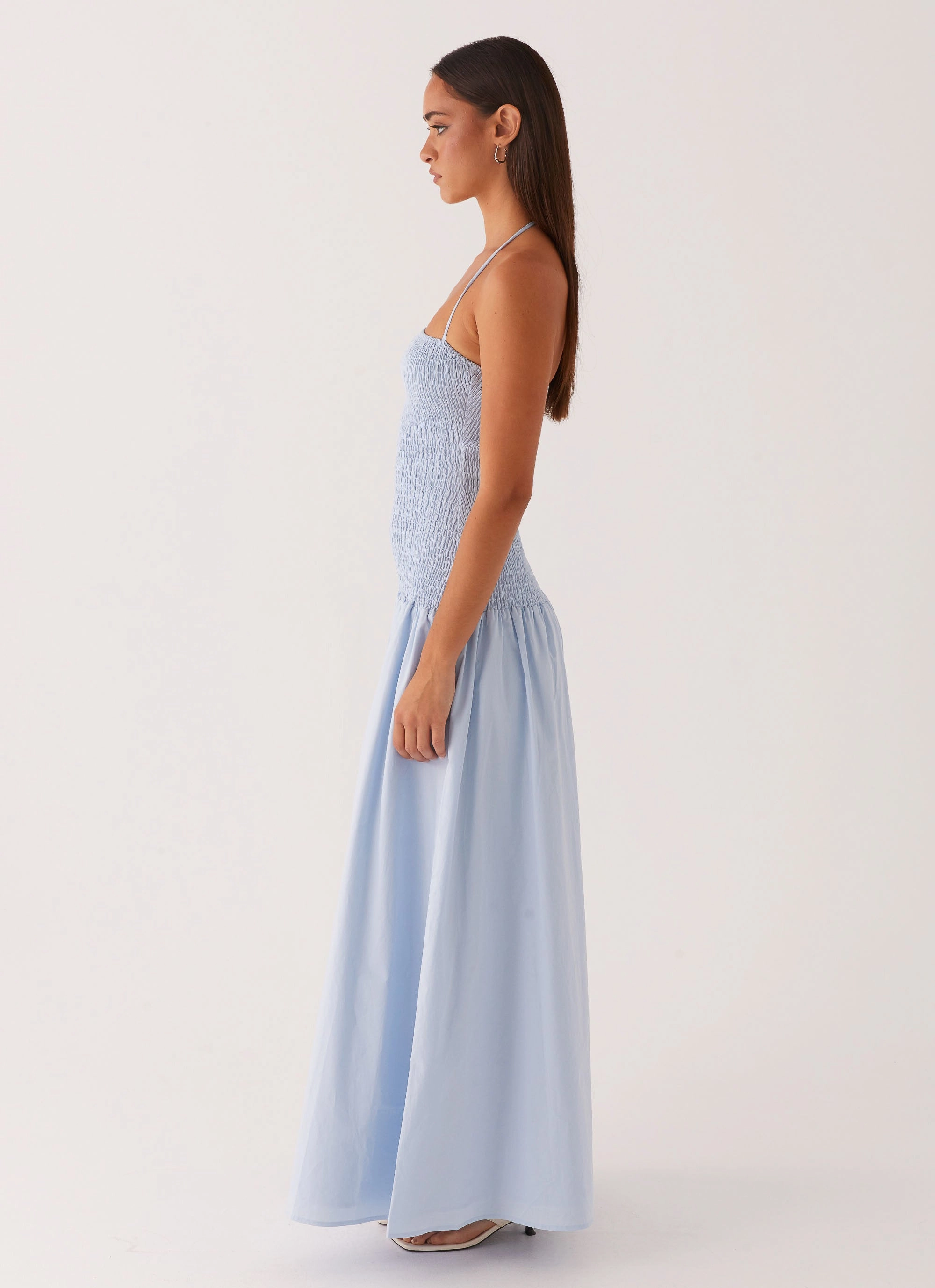 Zahra Maxi Dress - Blue Softly Structured Urban Minimalism