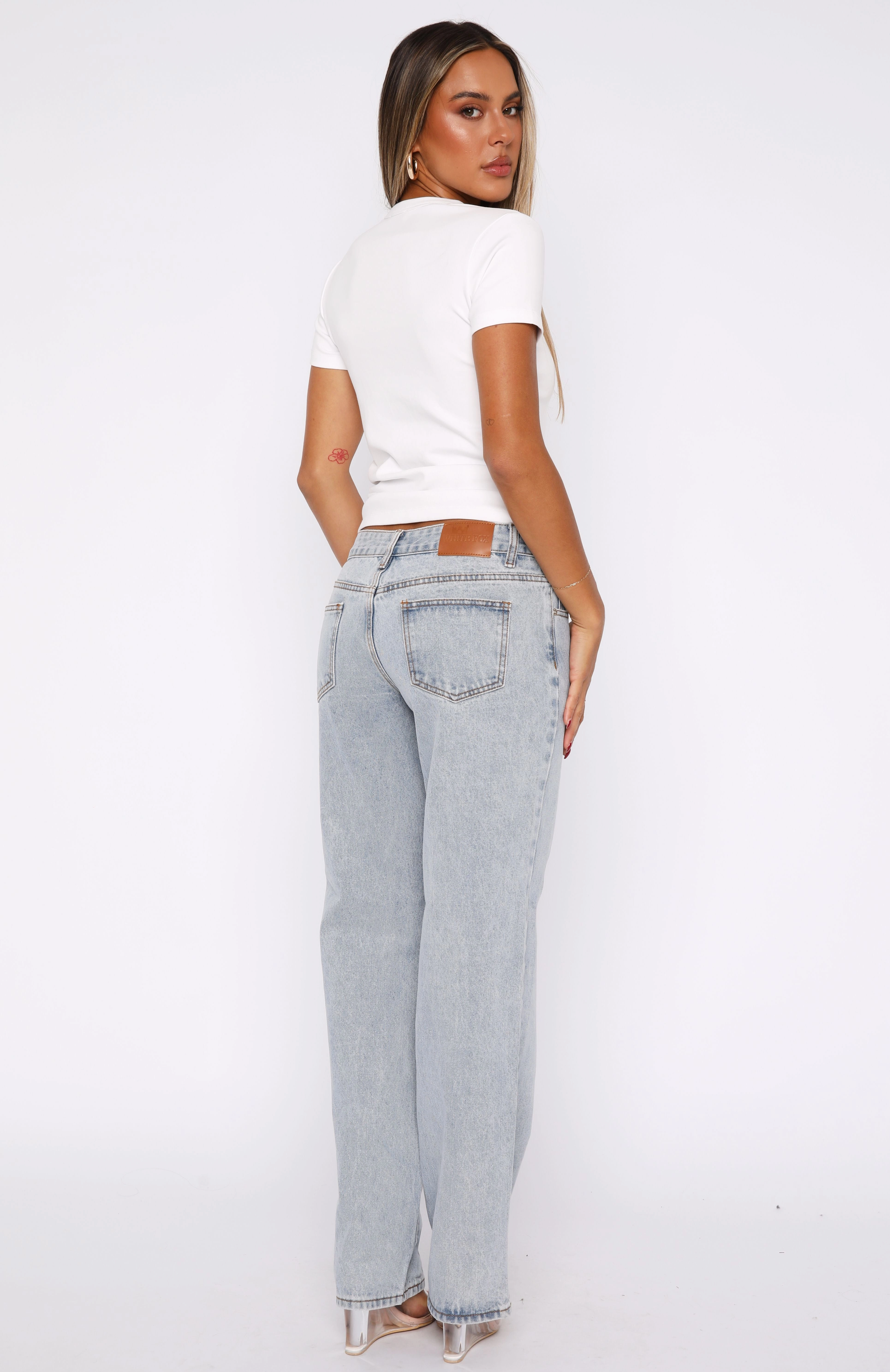 Casual Style Zara Low Rise Straight Leg Jeans Light Blue