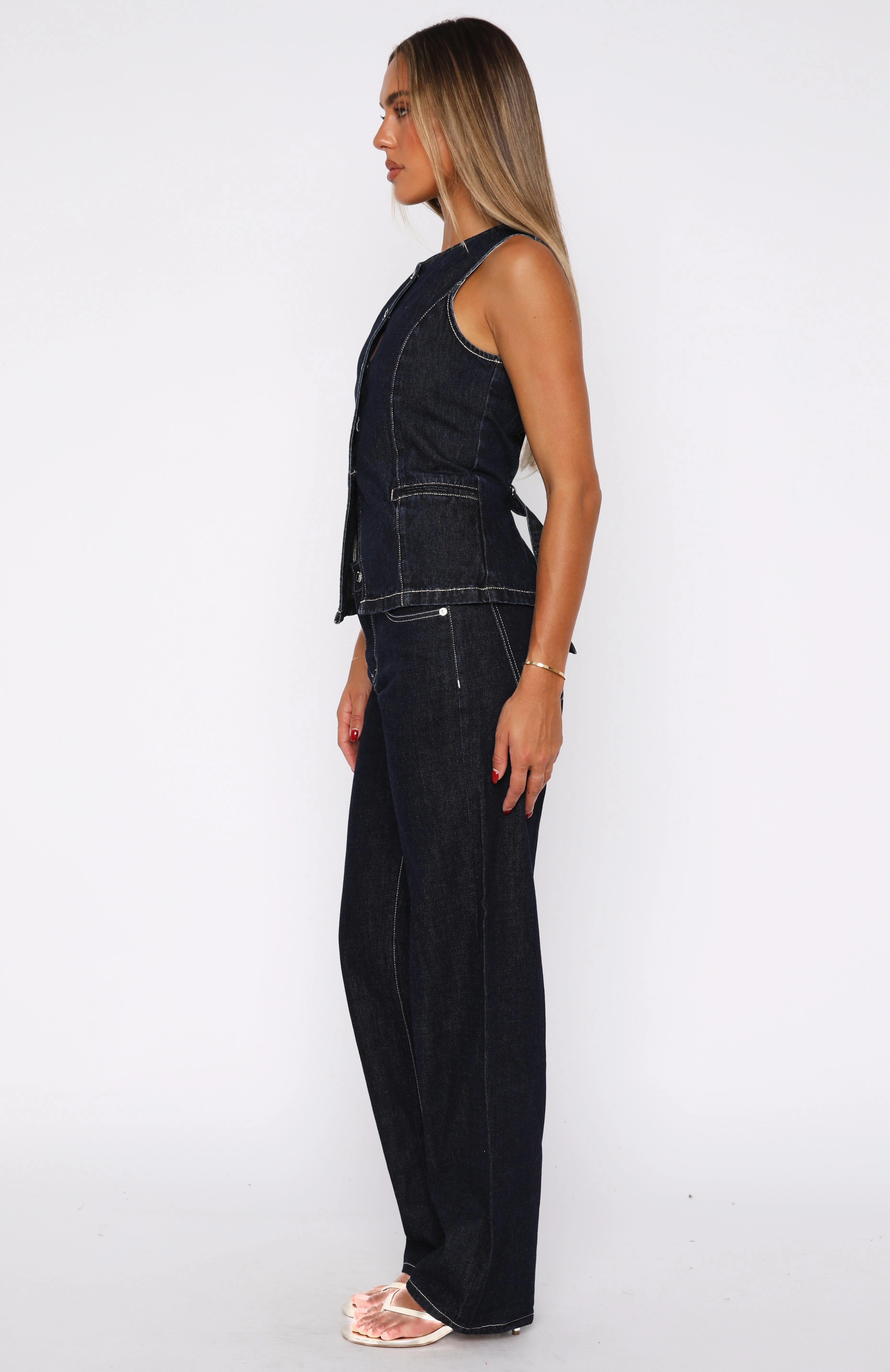 Zara Mid Rise Straight Leg Jeans Dark Navy Weekend Wear