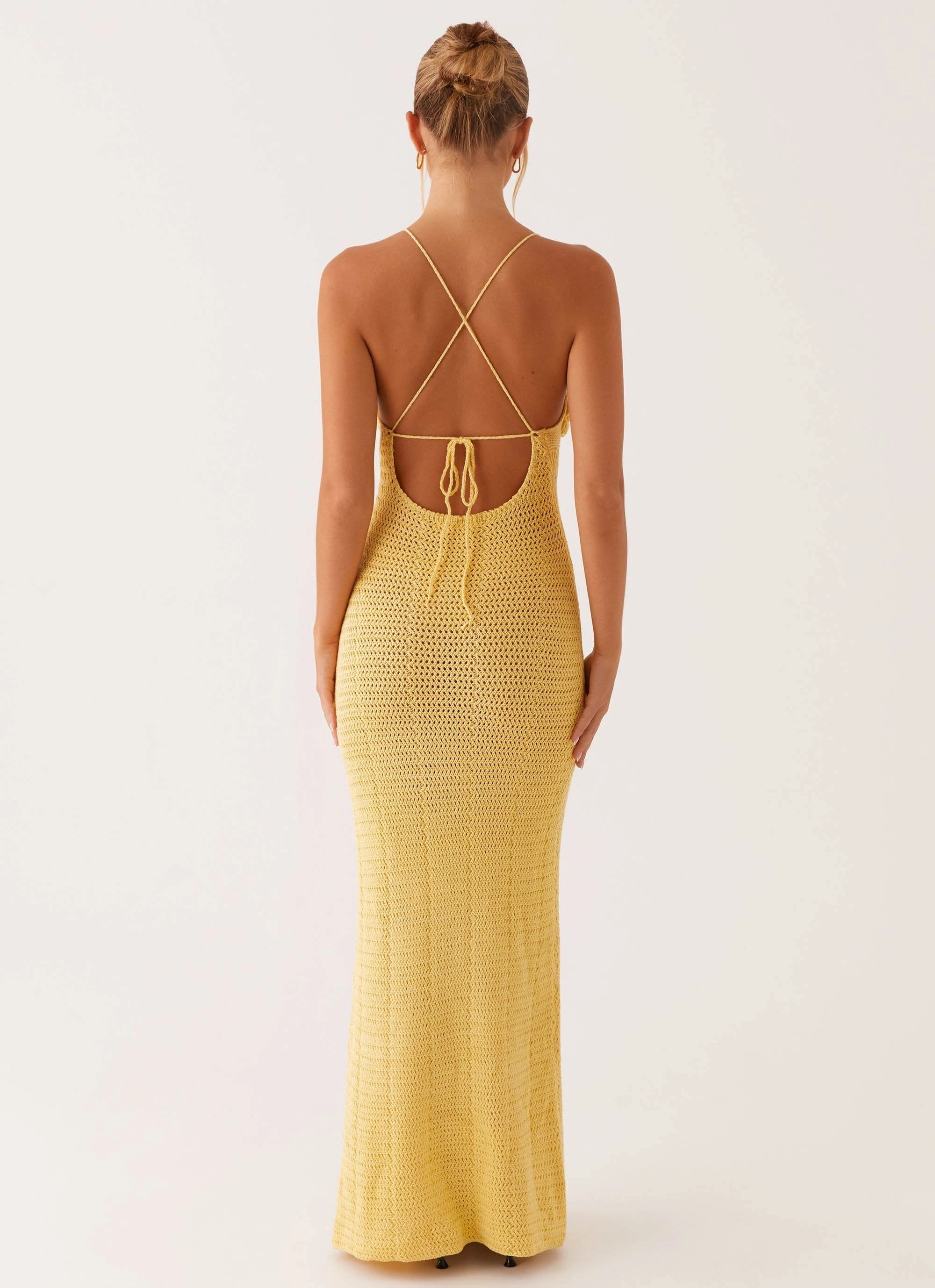 Soft Layers Versatile Wear Zara Rose Crochet Maxi Dress - Yellow
