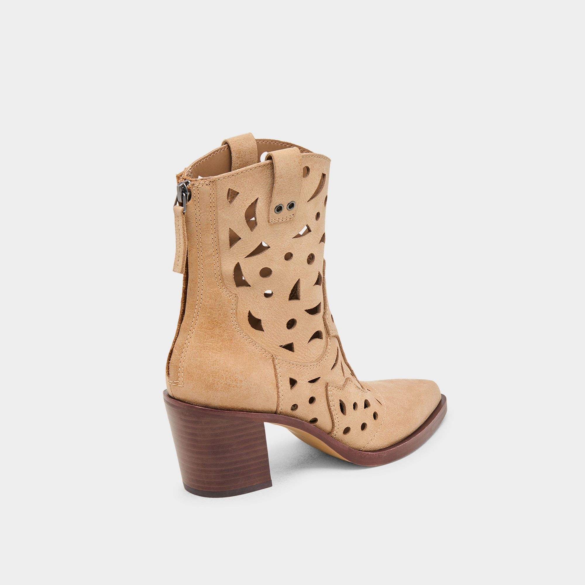 Shear Warm ZENOBI BOOTIES CAMEL DISTRESSED LEATHER