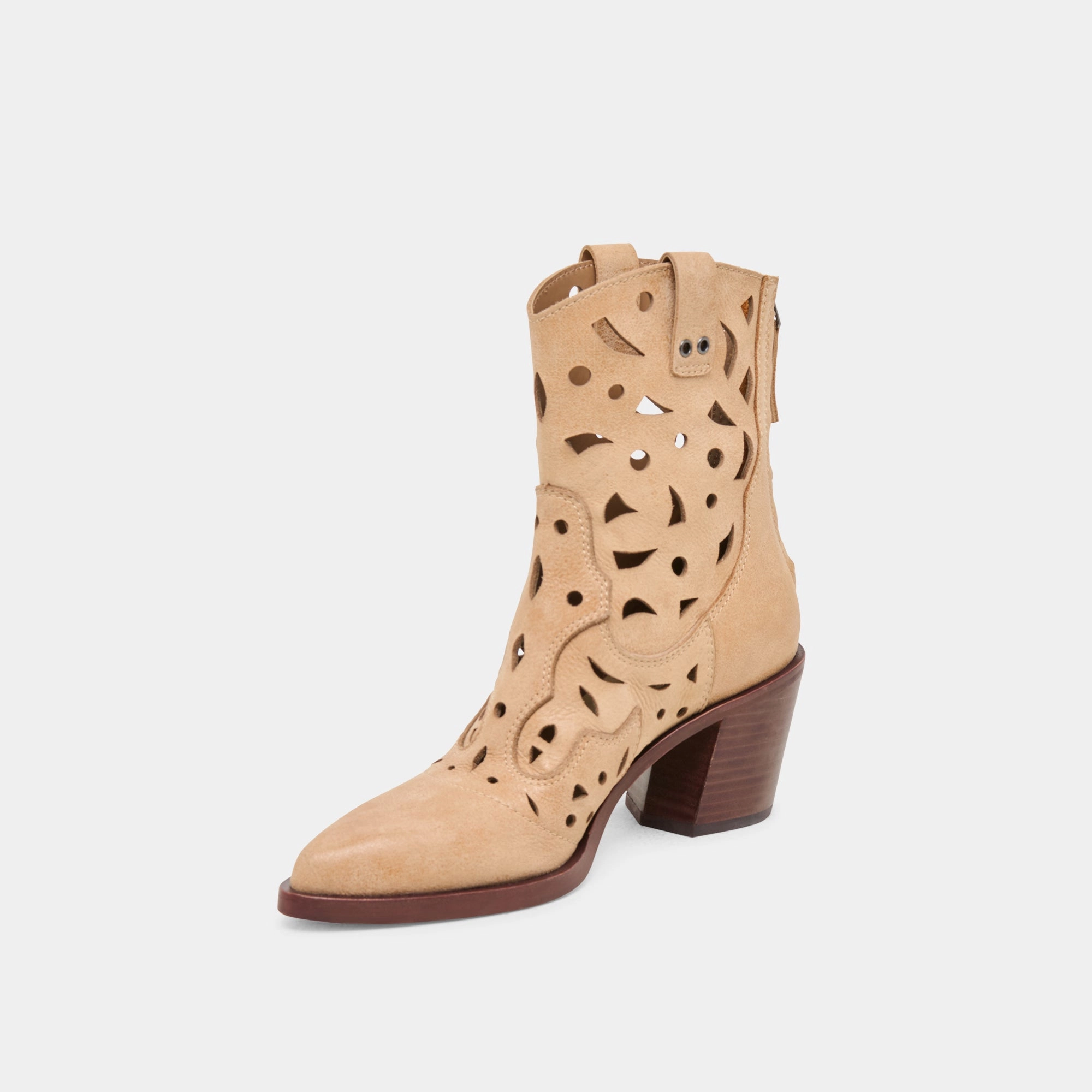 Leopard Tone Travel Companion ZENOBI BOOTIES CAMEL DISTRESSED LEATHER