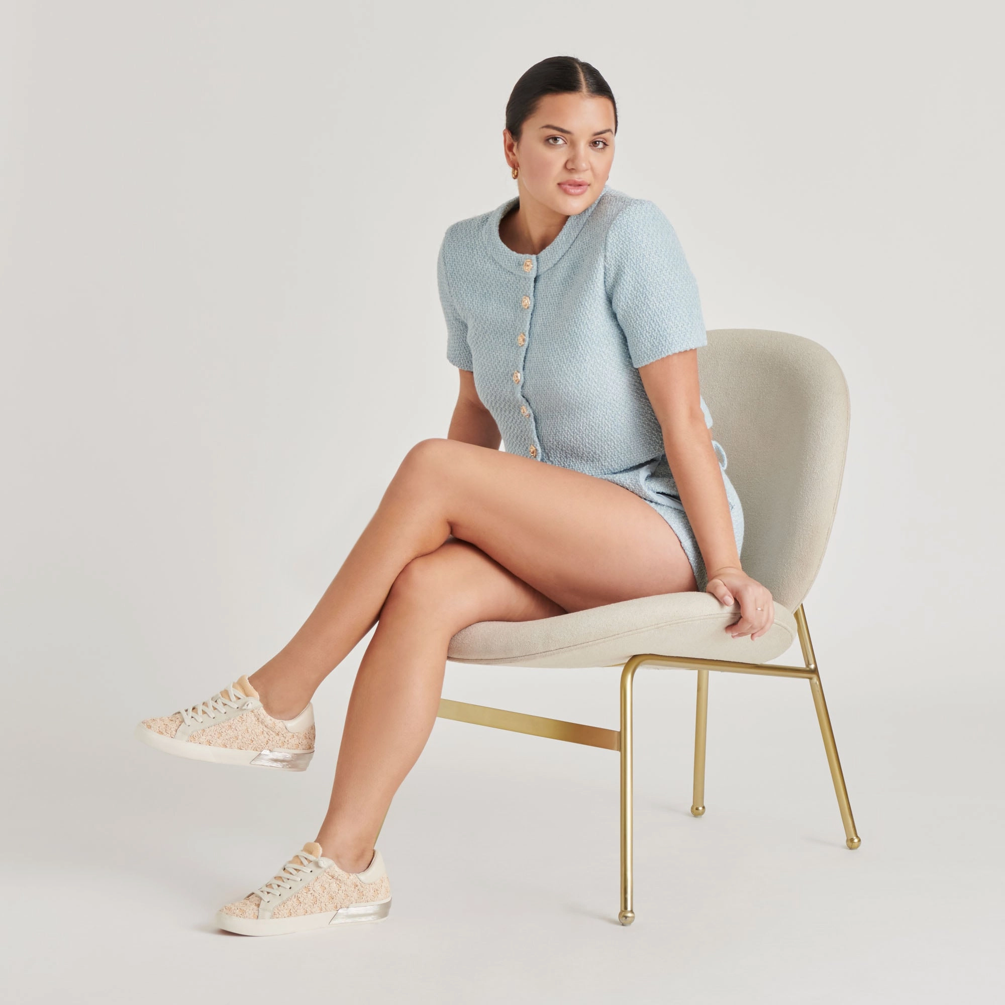 Anti   Slip Feature ZINA FLORAL SNEAKERS CREME FLORAL RAFFIA