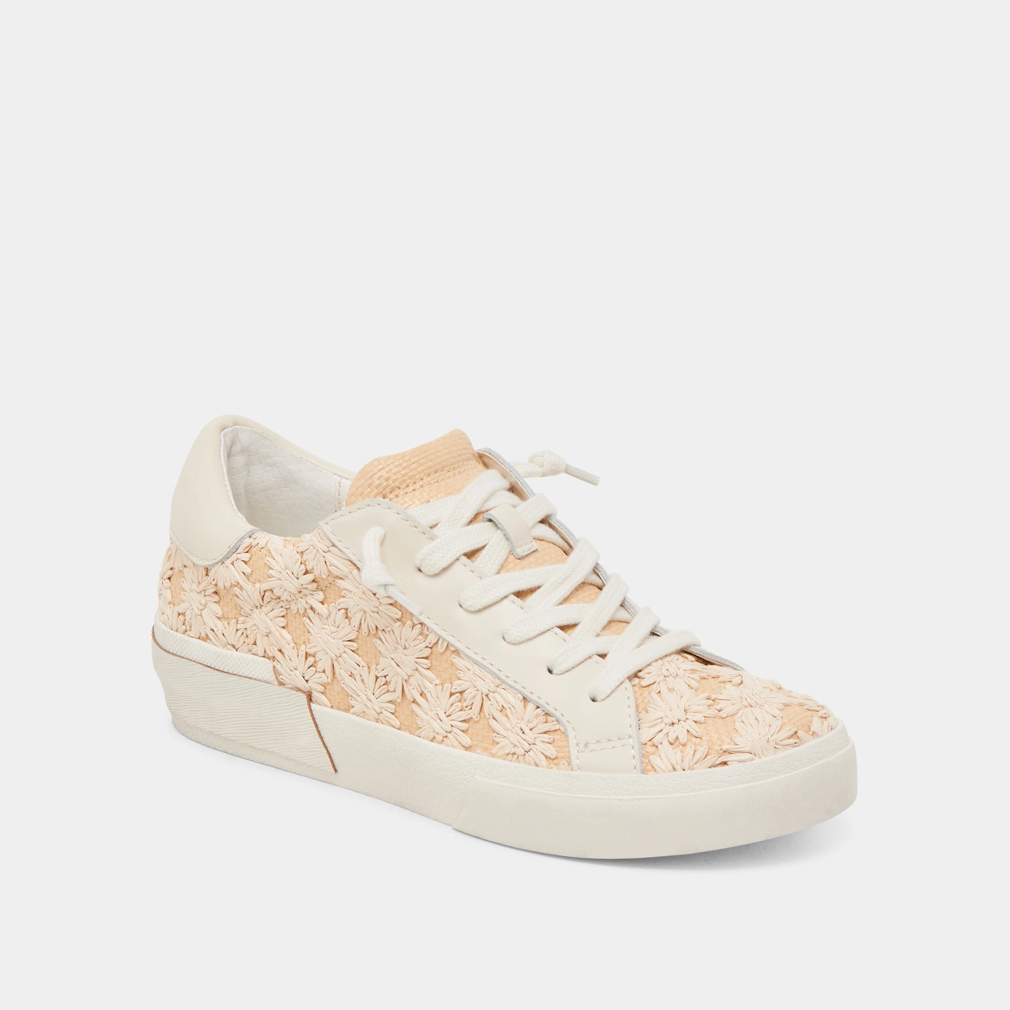 Bend Easy Seismic Reduction ZINA FLORAL SNEAKERS CREME FLORAL RAFFIA