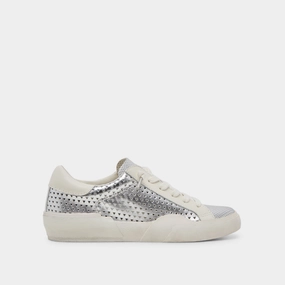 flex design ZINA PERF 360 SNEAKERS SILVER LEATHER