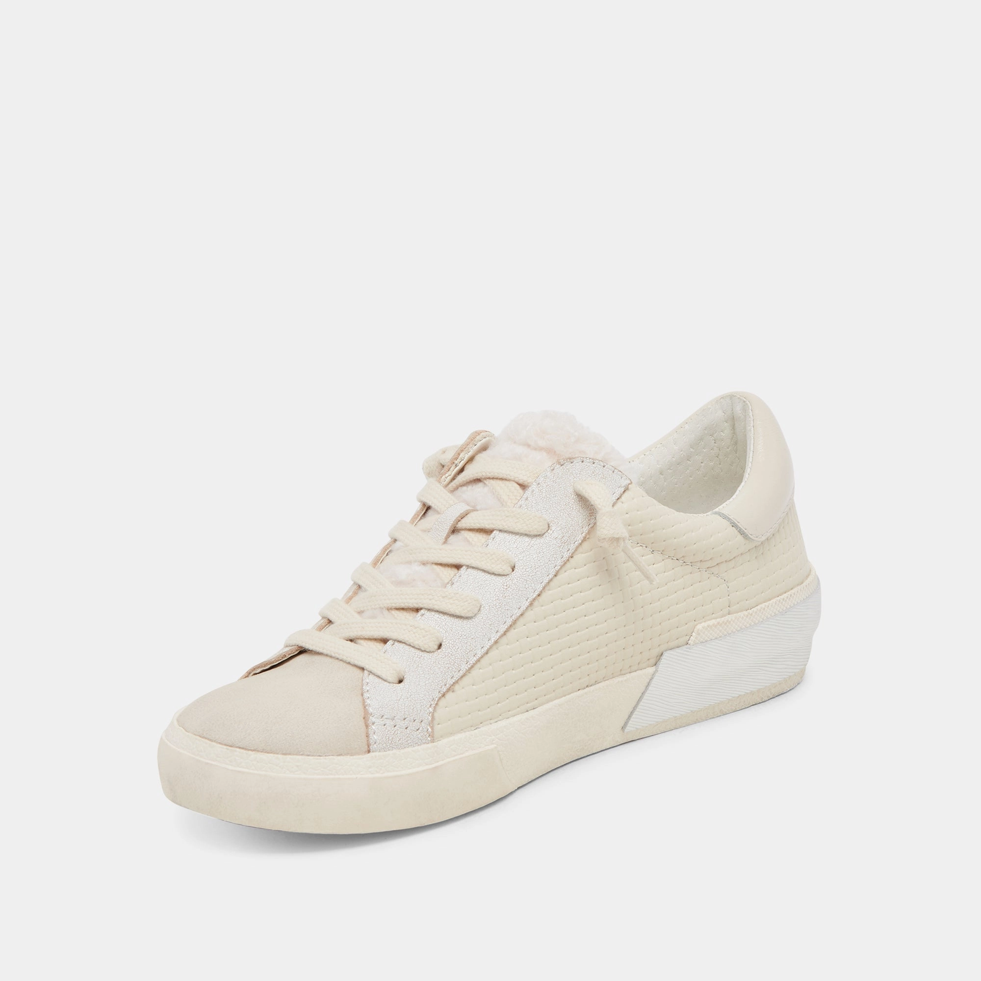 ZINA PLUSH SNEAKERS OFF WHITE WOVEN Bonded Seam Technology