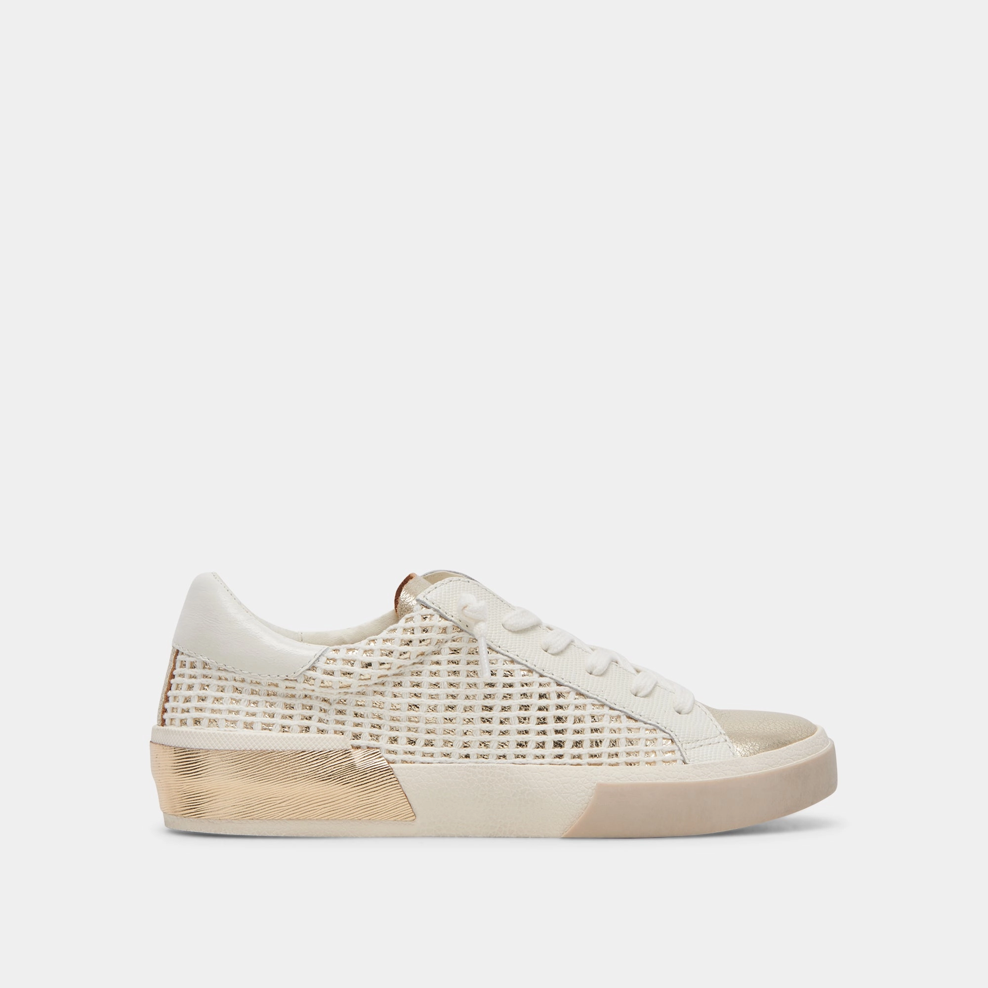 Outdoor Vibes ZINA SNEAKERS BONE GOLD WOVEN