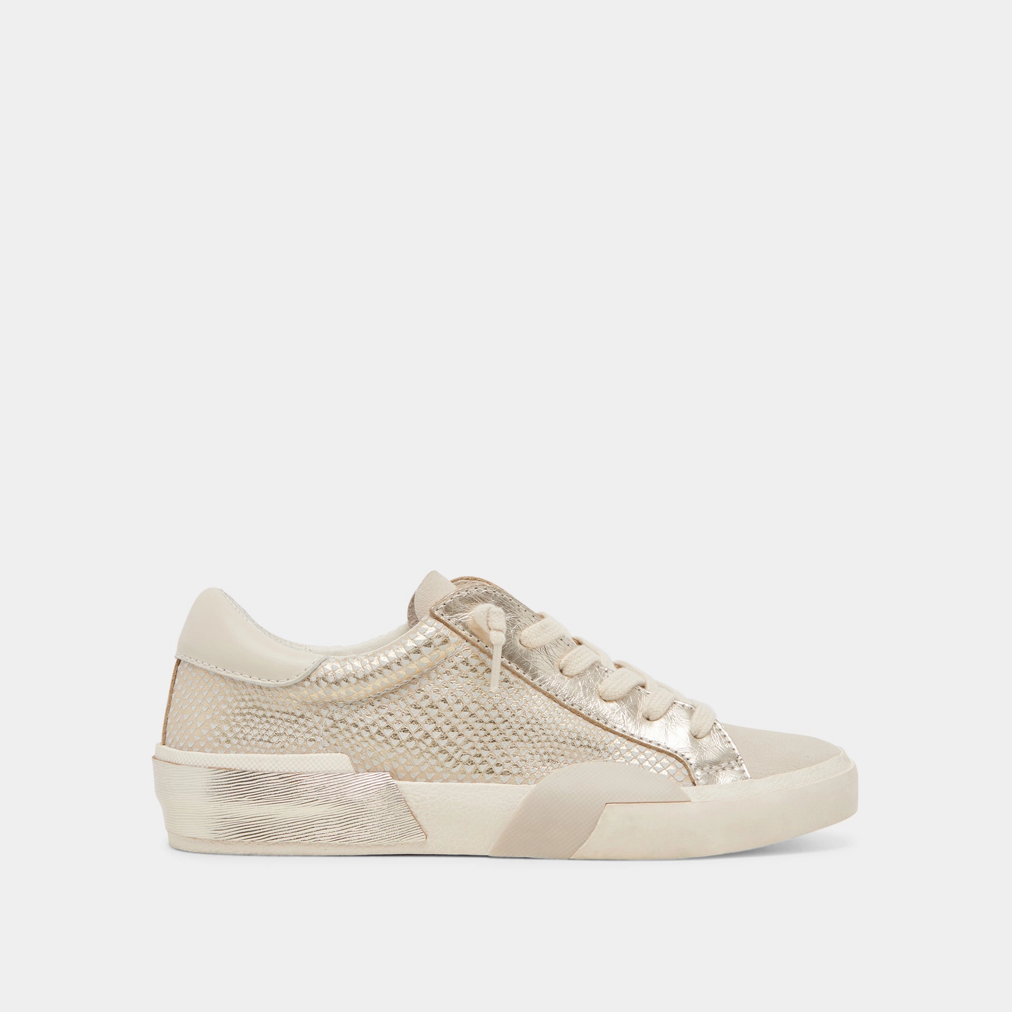 ZINA SNEAKERS CHAMPAGNE EMBOSSED LEATHER All-weather lining