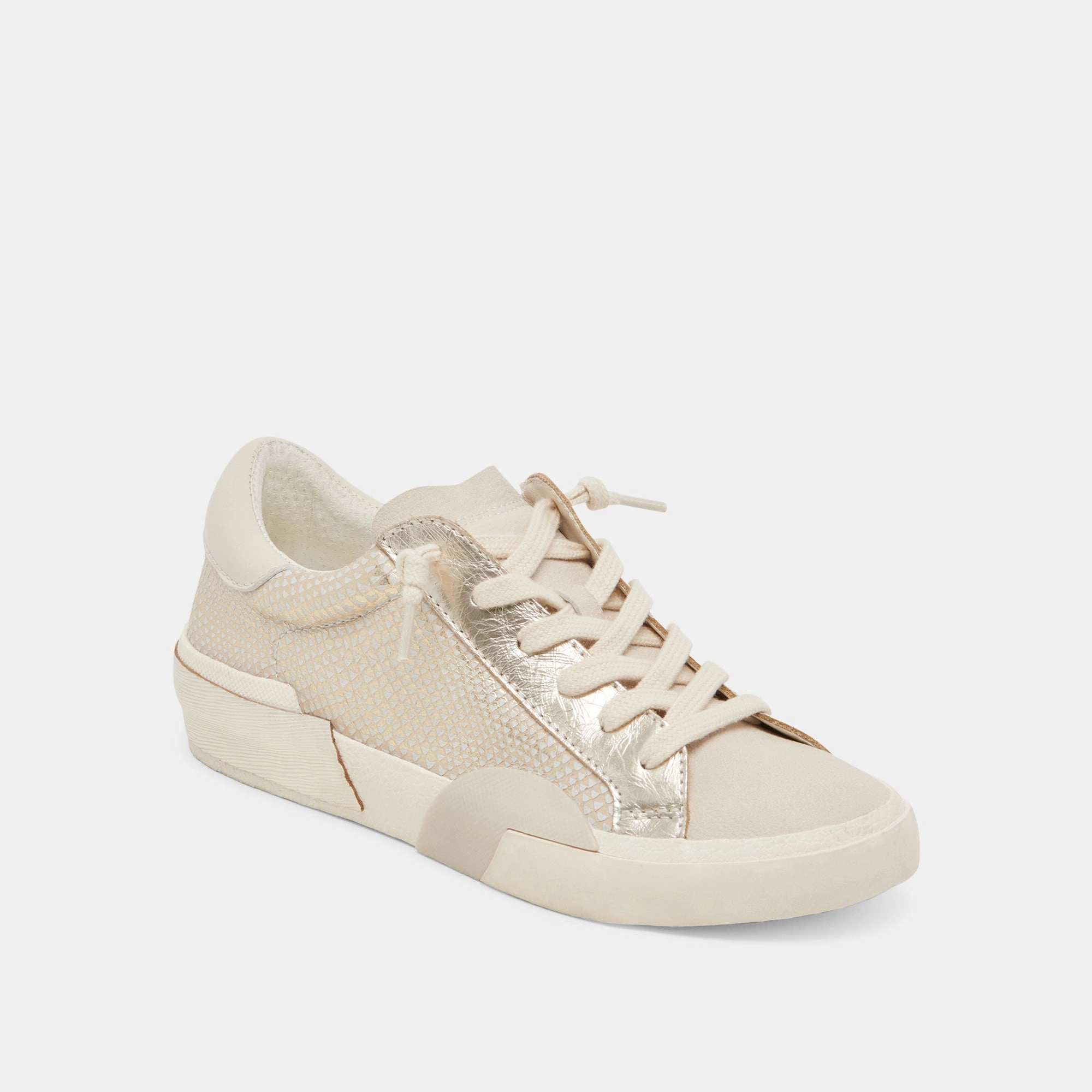 Fashion Forward ZINA SNEAKERS CHAMPAGNE EMBOSSED LEATHER