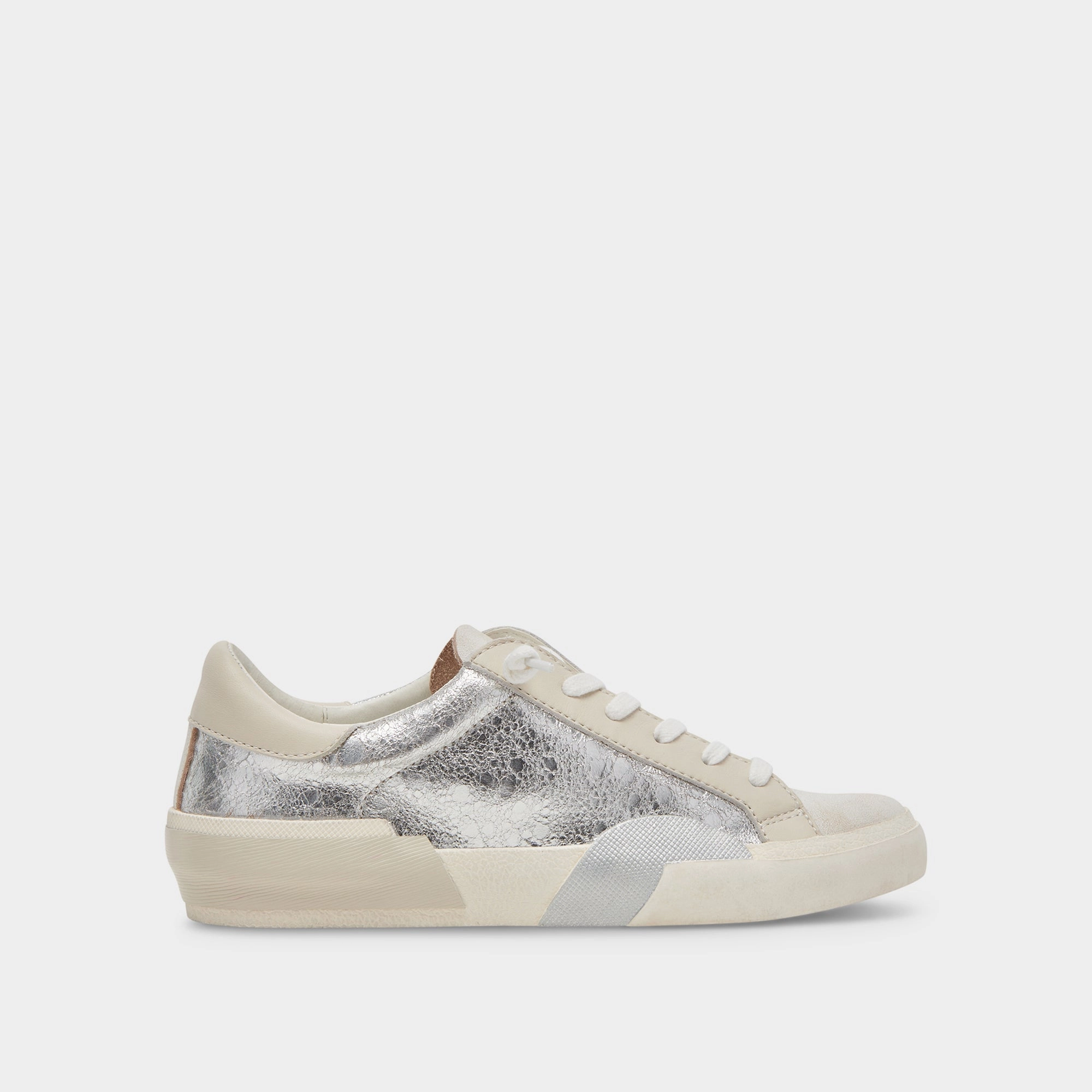 Reflective accents Smart Look ZINA SNEAKERS CHROME DISTRESSED LEATHER
